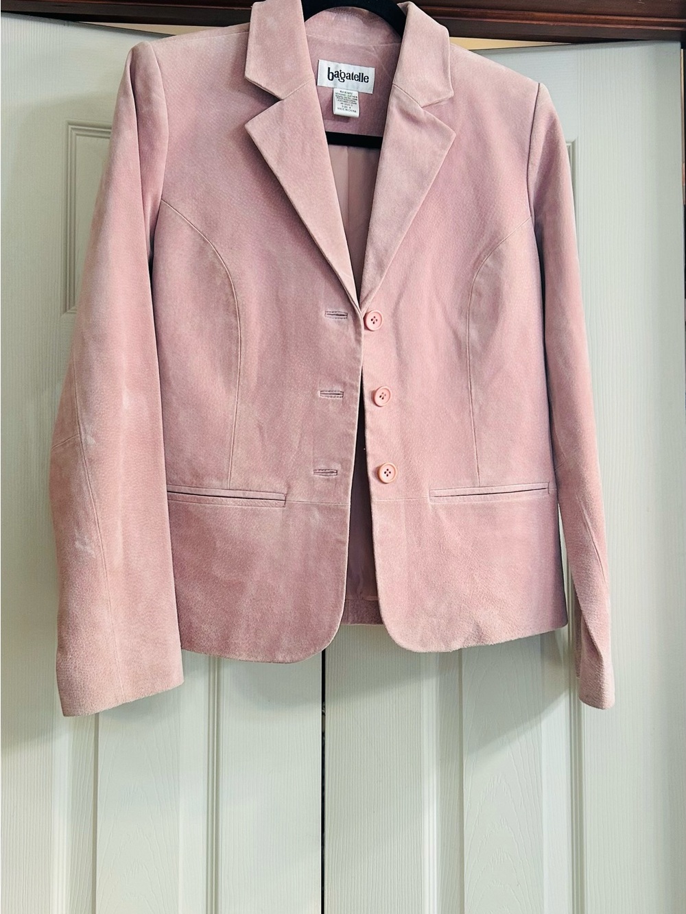 bagatelle vintage Blush Pink Suede Leather Blazer